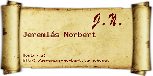 Jeremiás Norbert névjegykártya