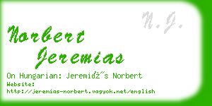 norbert jeremias business card